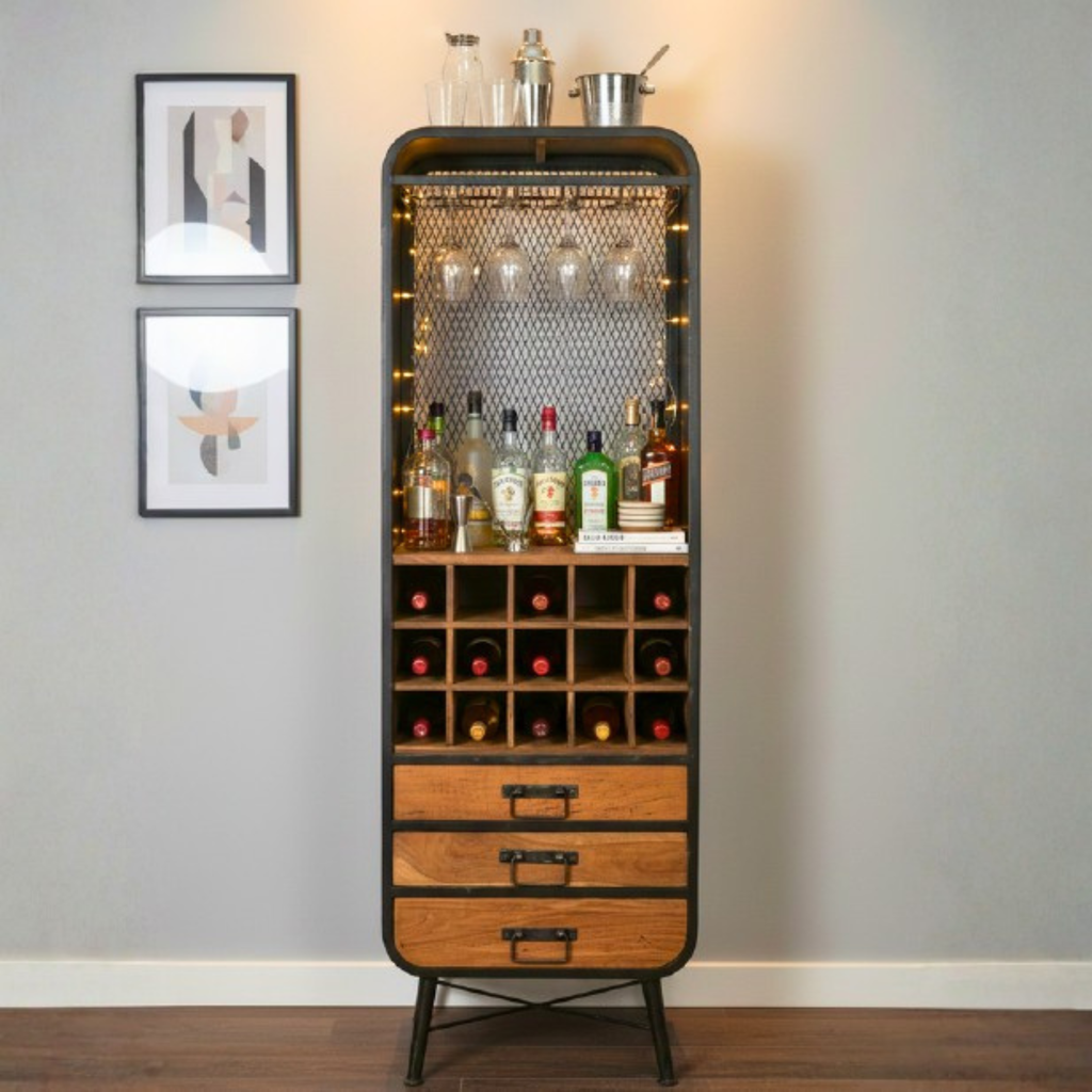 Handcrafted Deccan Château Teak Bar Console