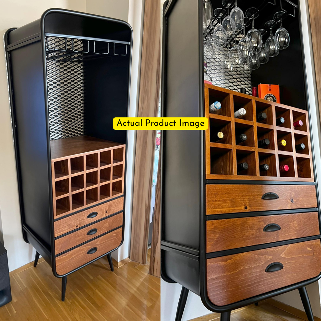 Handcrafted Deccan Château Teak Bar Console