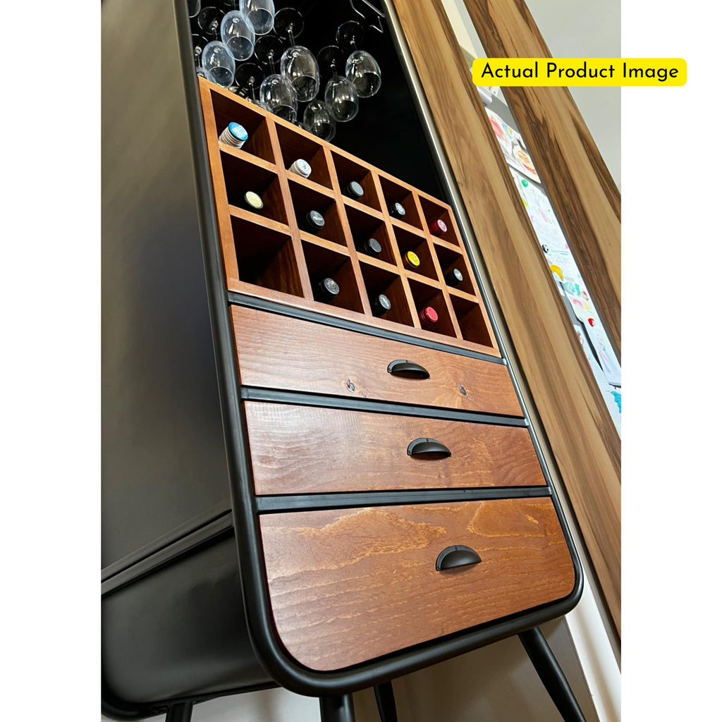 Handcrafted Deccan Château Teak Bar Console