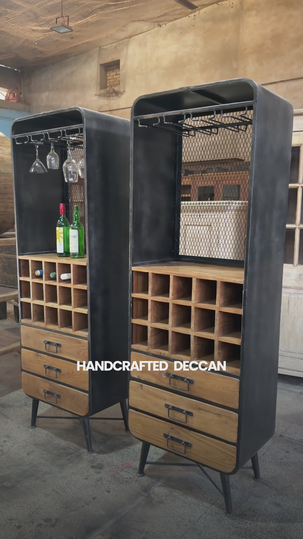 Handcrafted Deccan Château Teak Bar Console